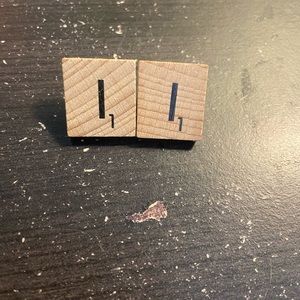 Handmade “I” Scrabble Tile Earrings